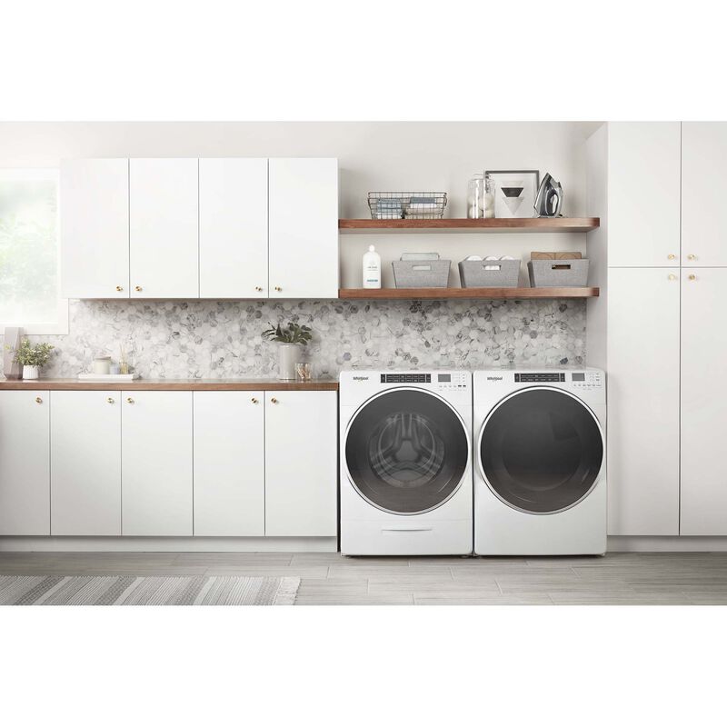 Whirlpool 27 in. 5.0 cu. ft. Stackable Front Load Washer with Sanitize Cycle, Steam Wash & Load-&-Go XL Dispenser - White, , hires