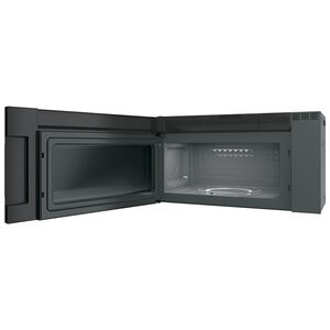 GE Profile 30" 2.1 Cu. Ft. Over-the-Range Microwave with 10 Power Levels, 400 CFM & Sensor Cooking Controls - Black Stainless, Black Stainless, hires