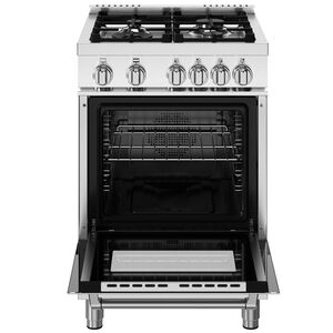 Bertazzoni Master Series 24 in. 2.5 cu. ft. Convection Oven Freestanding Natural Gas Range with 4 Sealed Burners - Stainless Steel, , hires