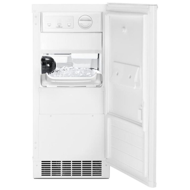 Whirlpool 15 in. Ice Maker with 25 Lbs. Ice Storage Capacity, Self- Cleaning Cycle, Clear Ice Technology & Digital Control - White, White, hires