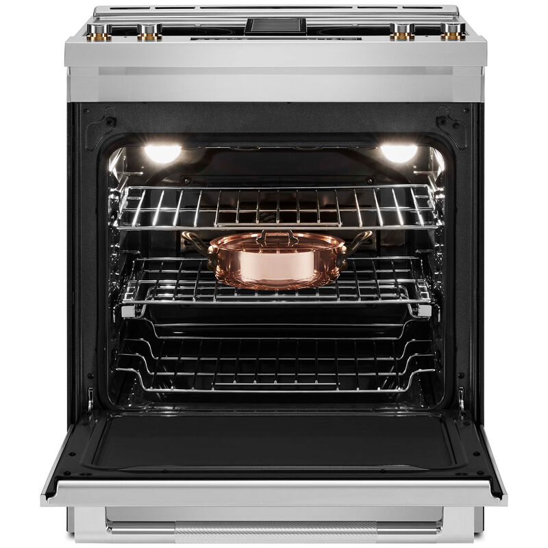 JennAir 30 in. 6.2 cu. ft. Air Fry True European Convection Slide-In Electric Range with Radiant Burners - Stainless Steel, , hires
