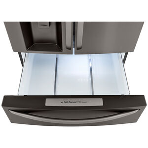 LG 36 in. 29.5 cu. ft. Smart 4-Door French Door Refrigerator with External Ice & Water Dispenser- Black Stainless Steel, Black Stainless, hires