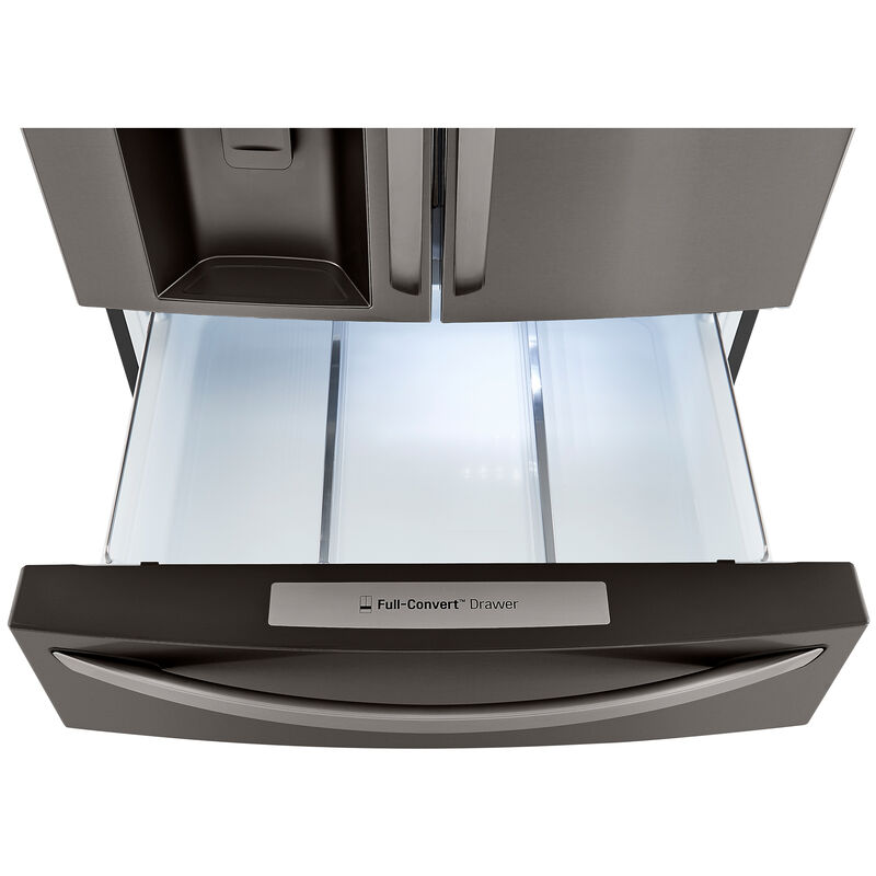 LG 36 in. 29.5 cu. ft. Smart 4-Door French Door Refrigerator with External Ice & Water Dispenser- Black Stainless Steel, Black Stainless, hires