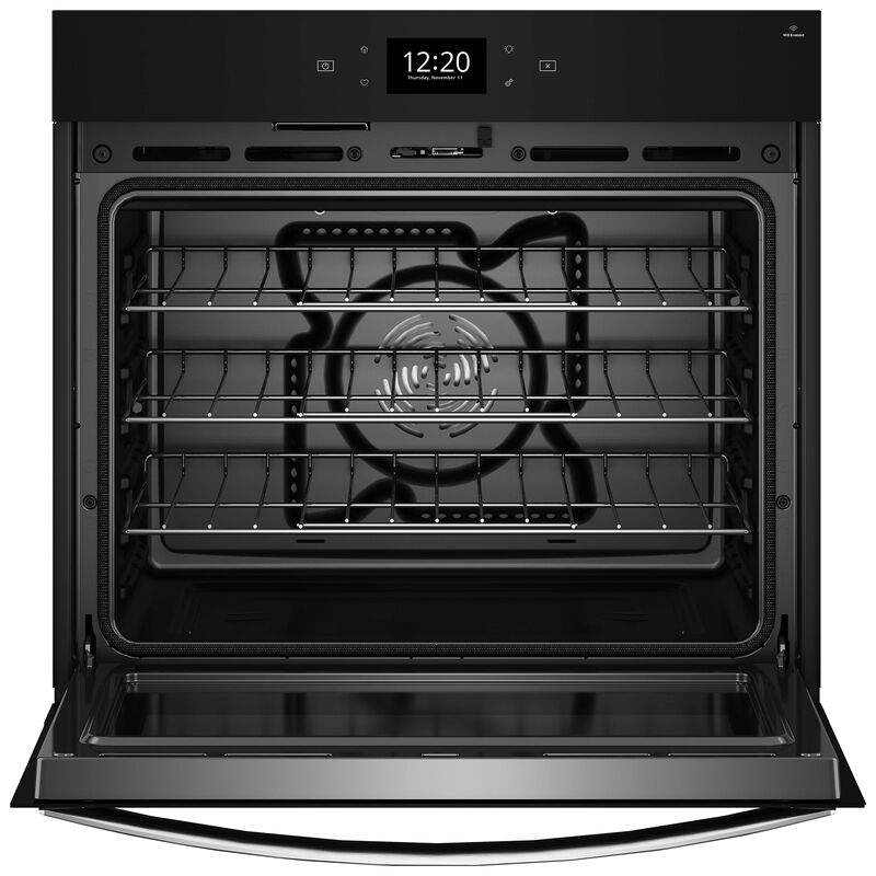 Whirlpool 30 in. 5 cu. ft. Smart Electric Single Wall Oven with True European Convection - Black Stainless Steel with PrintShield Finish, Black Stainless Steel with PrintShield Finish, hires
