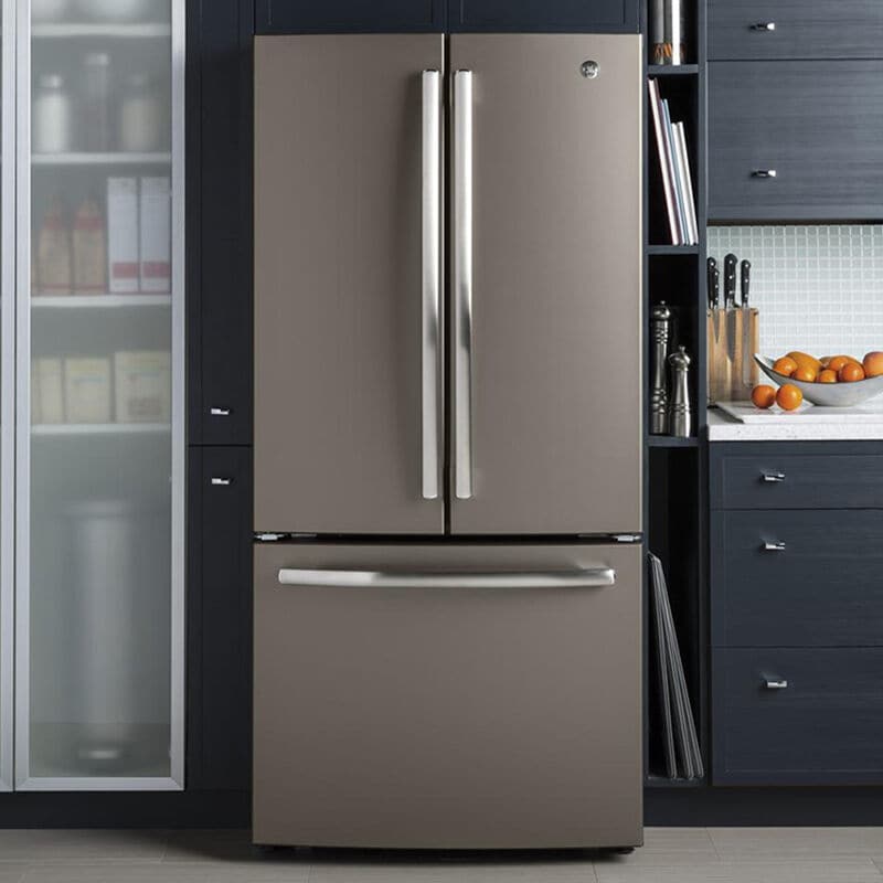 GE 33 in. 18.6 cu. ft. Counter Depth French Door Refrigerator with Internal Water Dispenser - Fingerprint Resistant Slate, Slate, hires