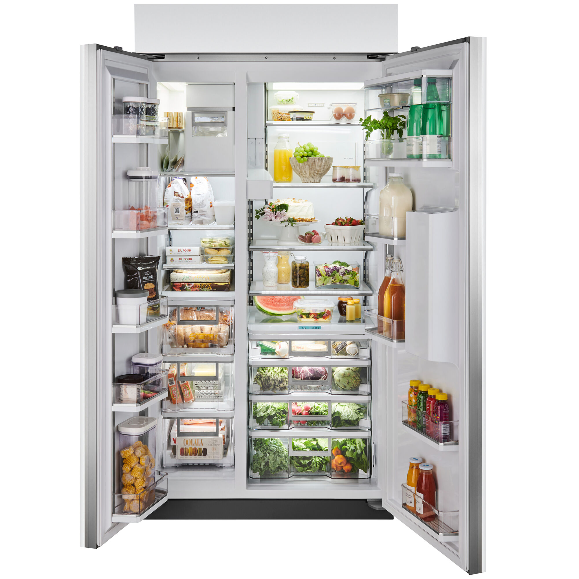 Interior or angled view of Sub-Zero CL4250SD-O showing the side-by-side refrigerator and freezer compartments