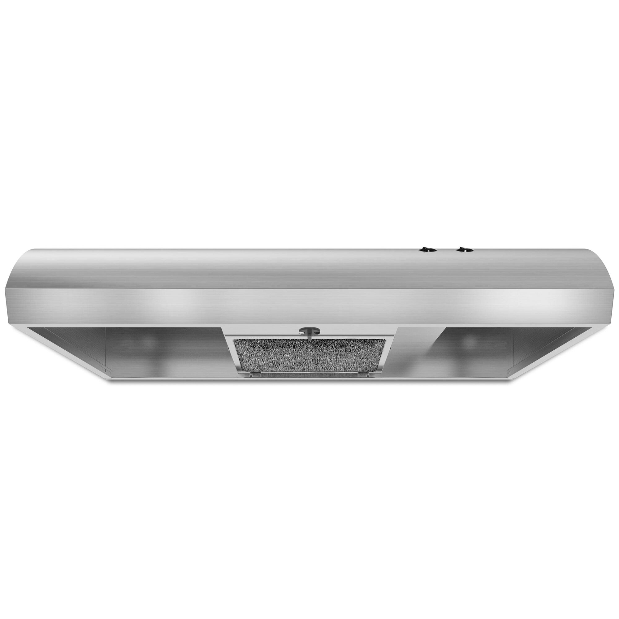 Close-up of range hood ventilation fan drawing steam and smoke away from a stovetop during cooking.