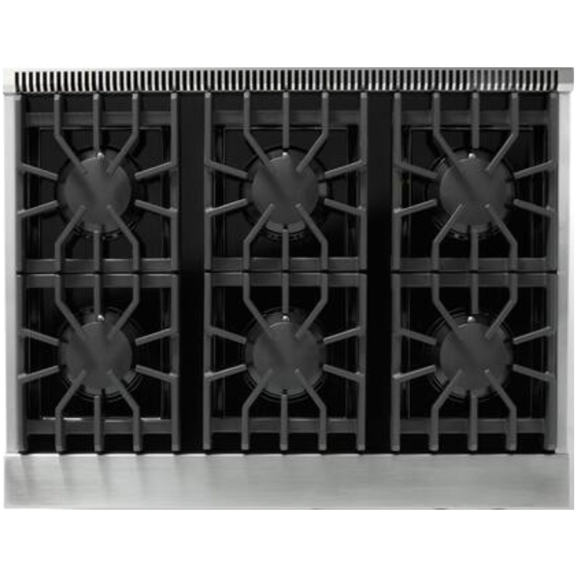Viking 5 Series VGR53646SSBB natural gas range detail view showing sealed burners.