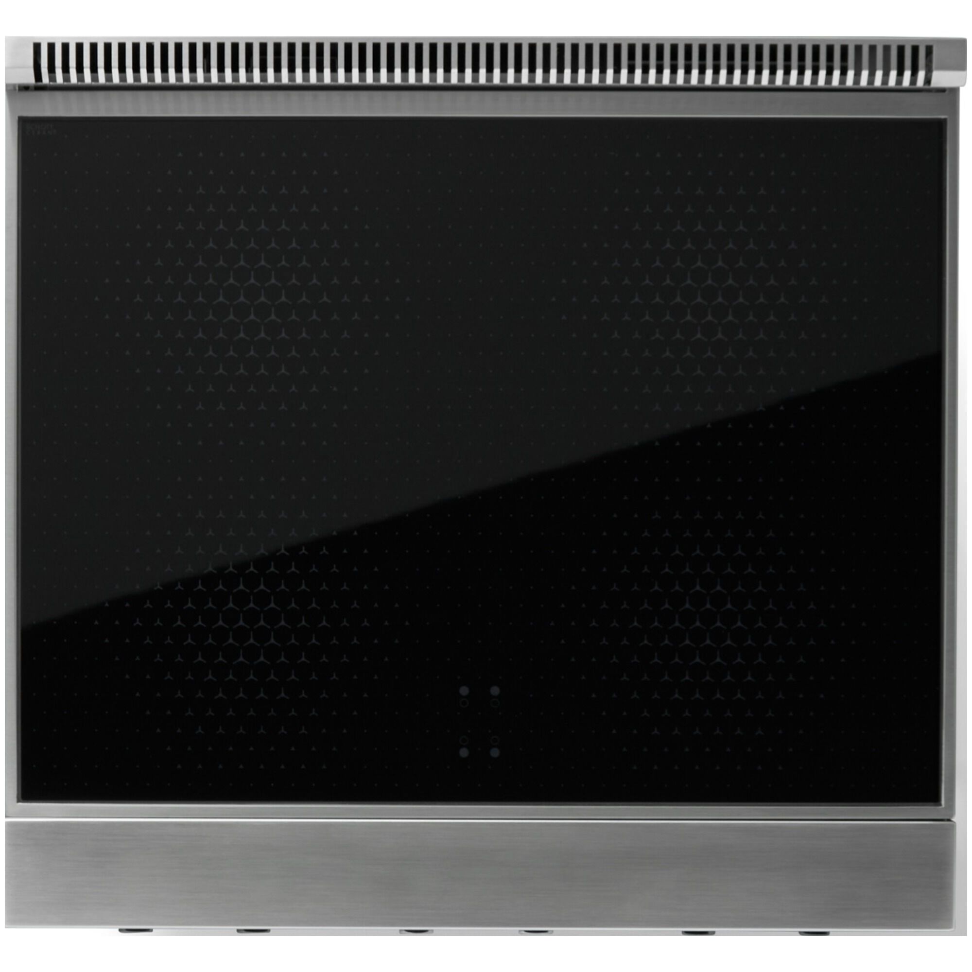Viking 5 Series VIR53044BSS electric range detail view showing induction cooktop and stainless steel finish