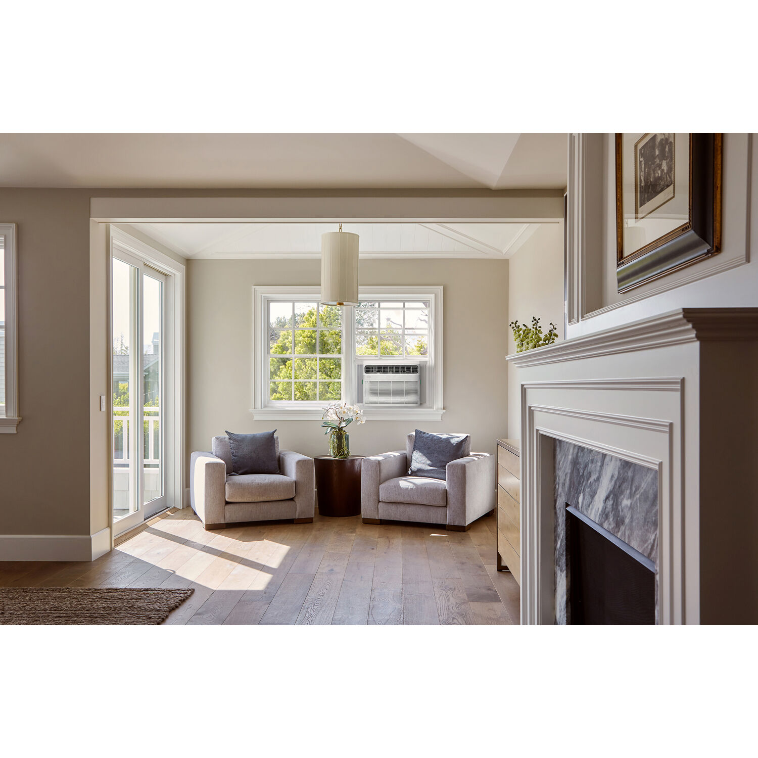 Frigidaire FHWW184WE2 18,000 BTU Smart Window Air Conditioner installed in a room