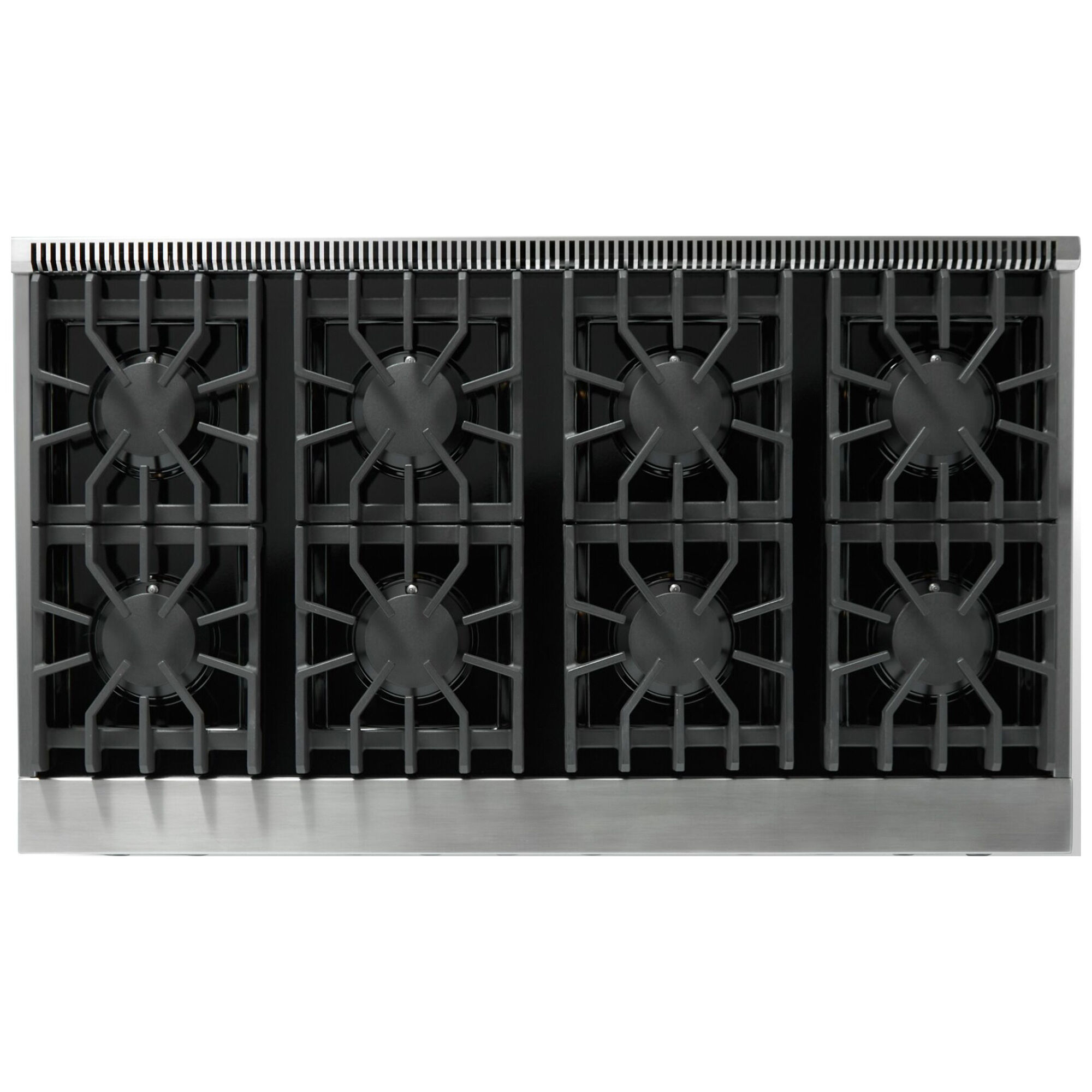 Viking 5 Series VDR54848BSSL detail view showing Stainless Steel finish and 8 sealed burners.