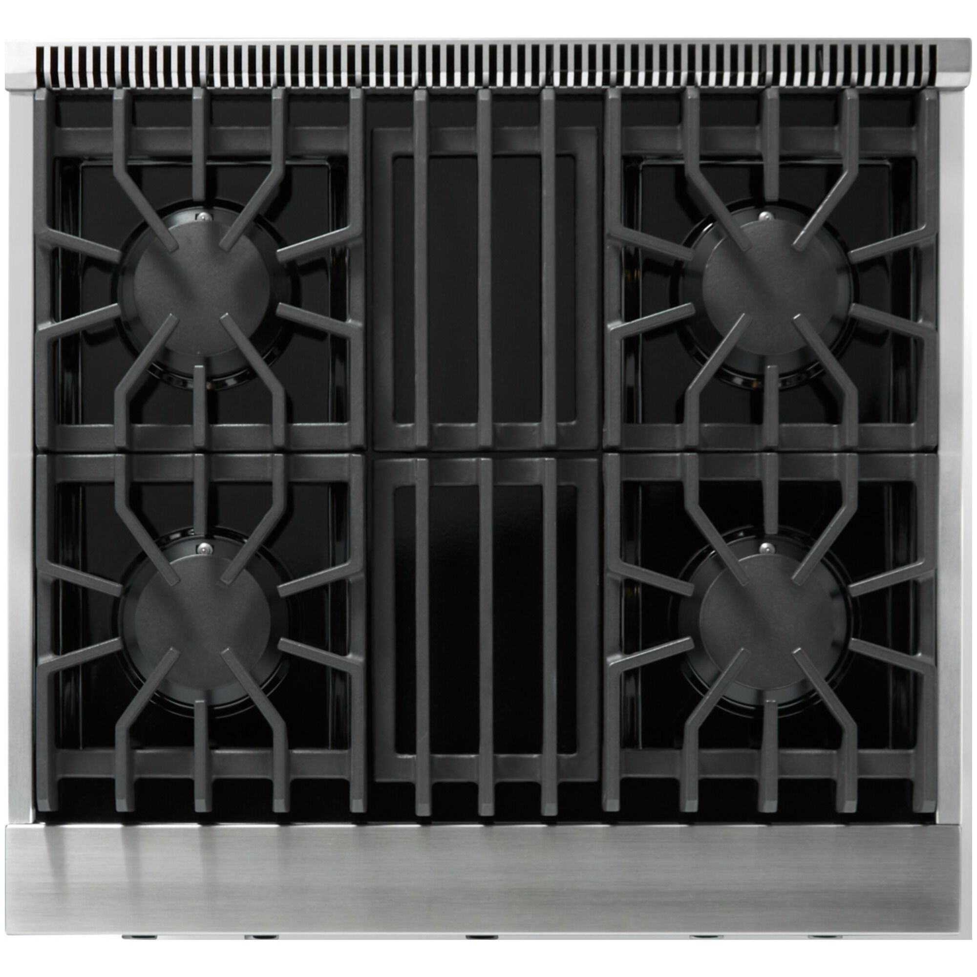Viking 5 Series VGR53044BONB detail view showing sealed burners.