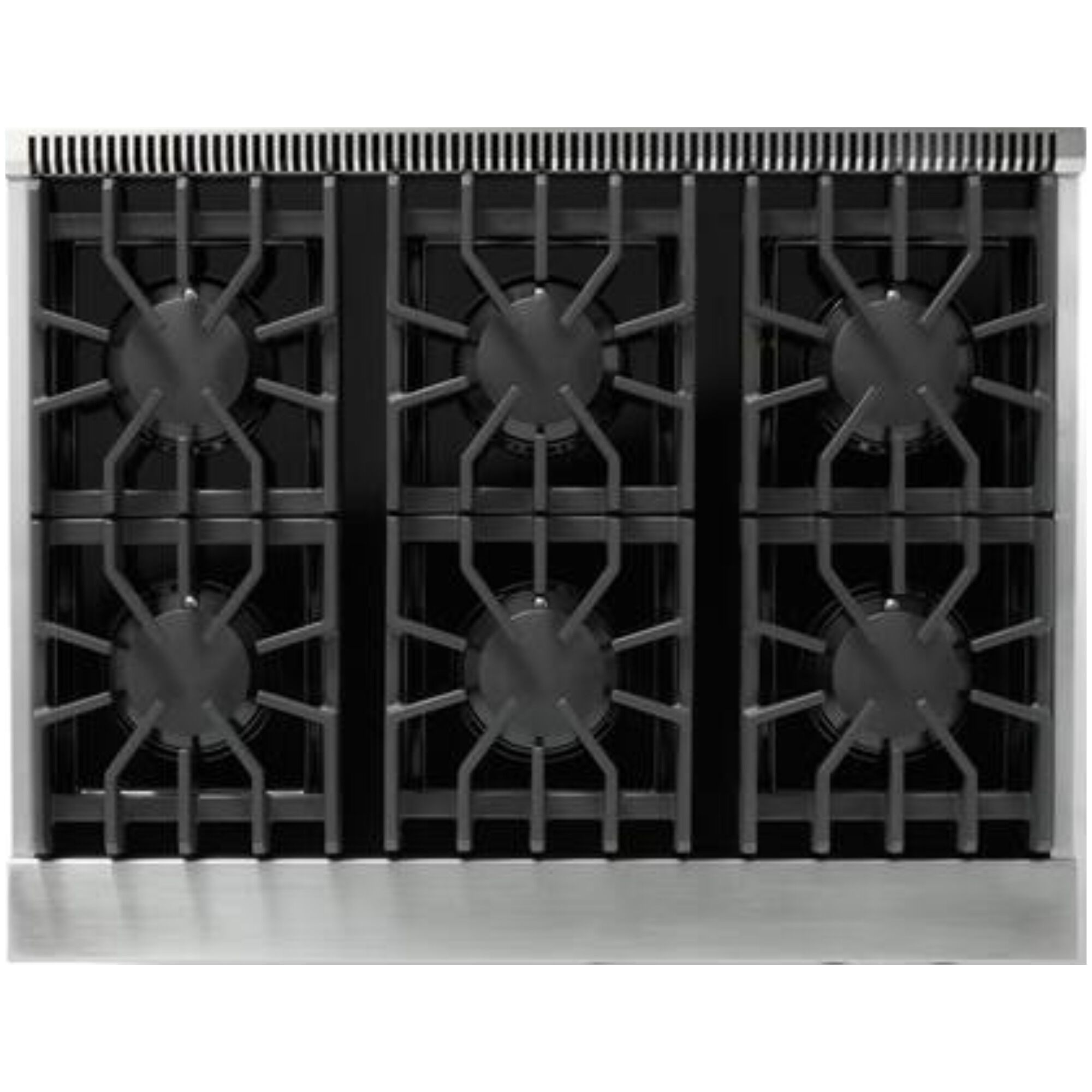 Viking 5 Series VGR53646BPW gas range detail view showing sealed burners and pure white finish