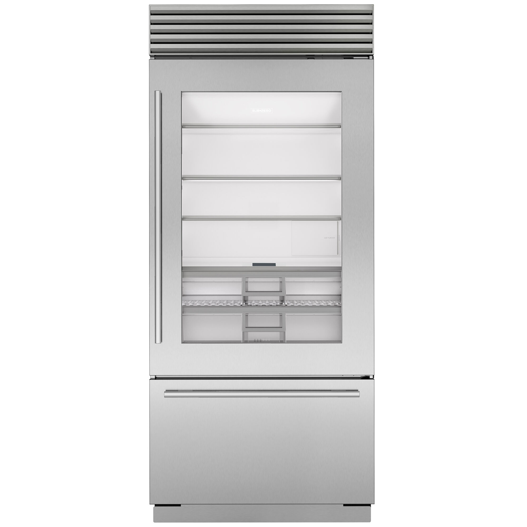 Sub-Zero Classic Series Built-In Bottom Freezer Refrigerator model CL3650UGSTR in Stainless Steel with Tubular Handles