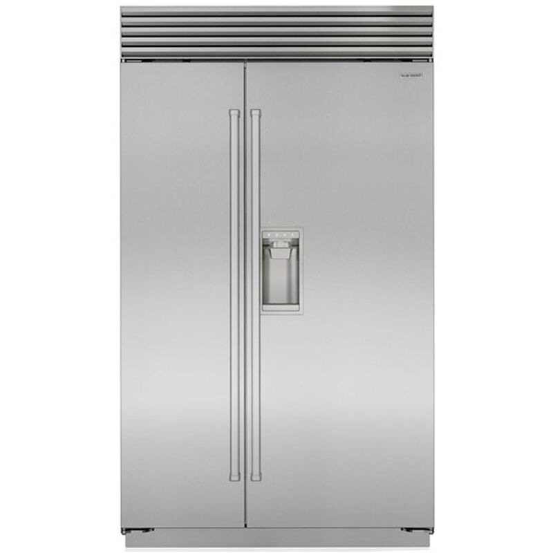 Sub-Zero Classic Series Built-In Side-by-Side Refrigerator model CL4850SD/S/P in Stainless Steel with Professional Handles