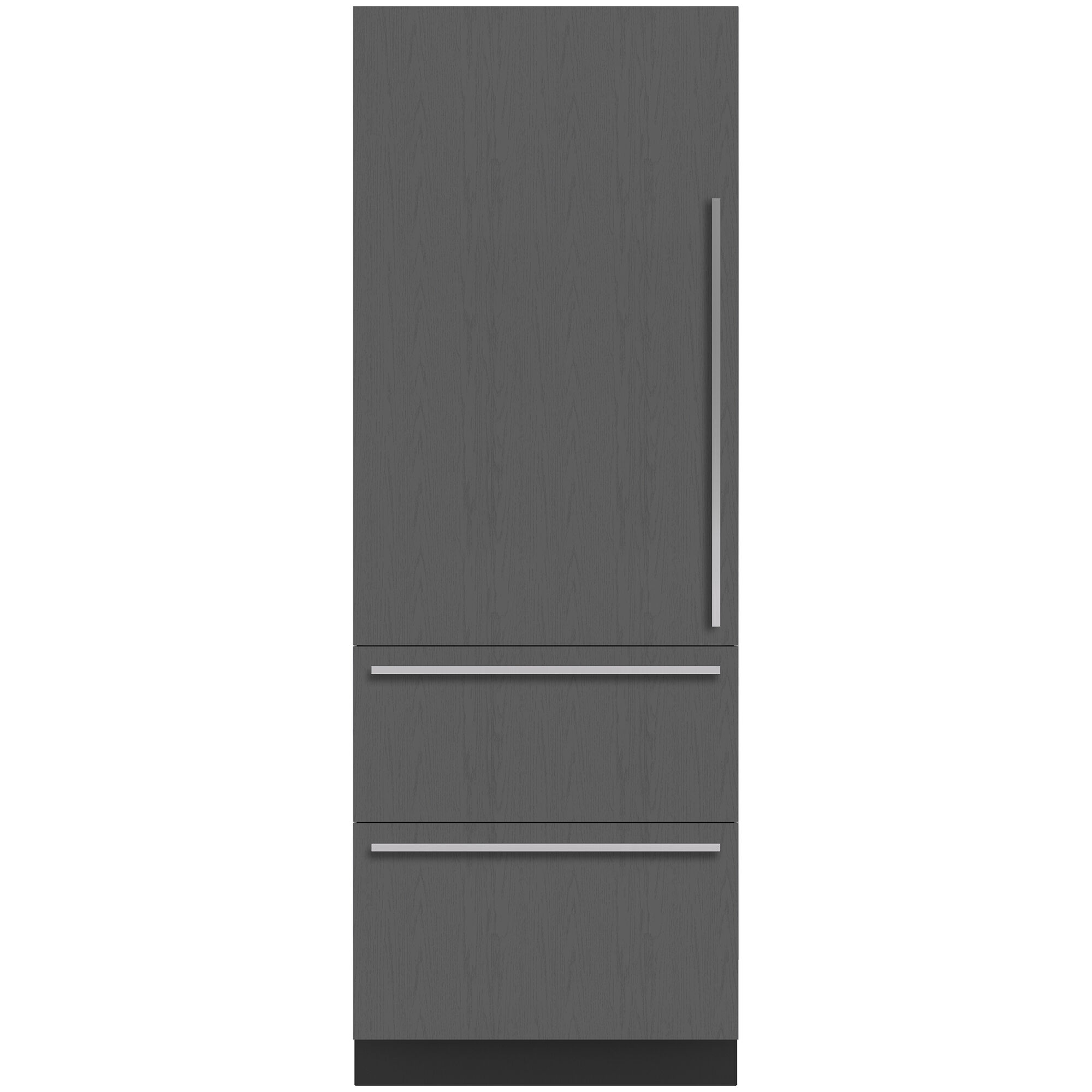 Sub-Zero Designer Series Bottom Freezer Refrigerator model DET3050CIIDL in custom panel ready configuration with left hinge