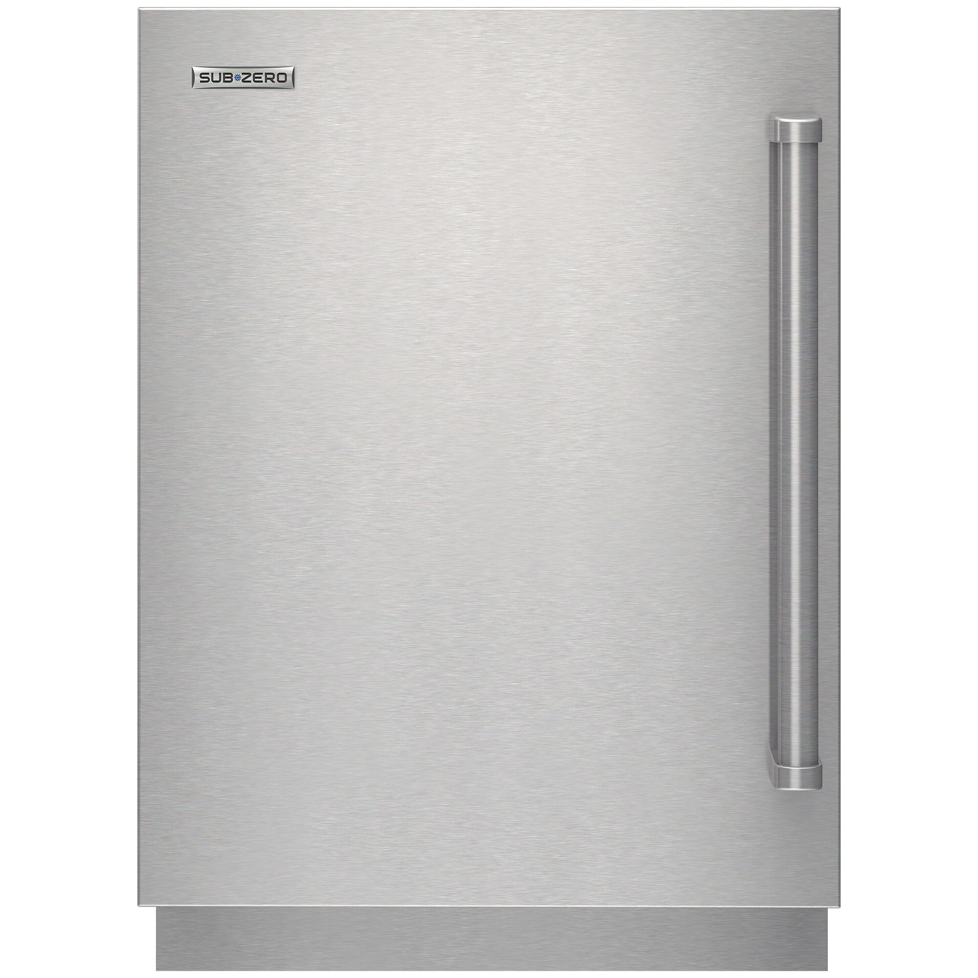 Sub-Zero Designer Series Outdoor Undercounter Refrigerator model DEU2450RO/L in Stainless Steel with Professional Handles