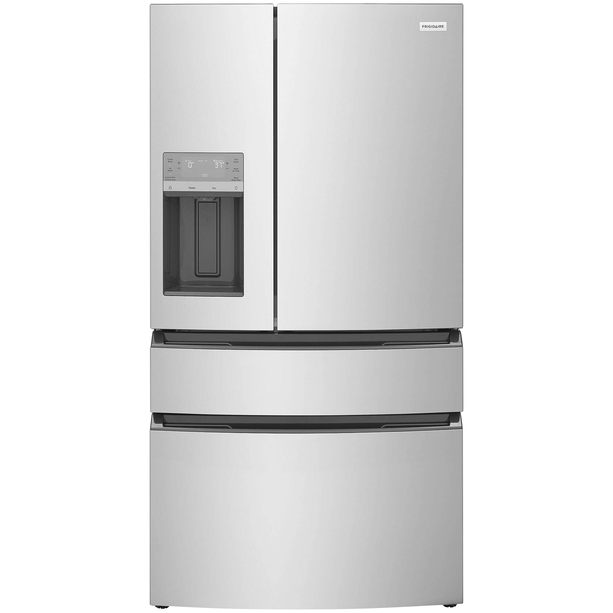 Frigidaire FRMS2733AV 4-Door French Door Refrigerator in Fingerprint Resistant Stainless Steel Look, front view