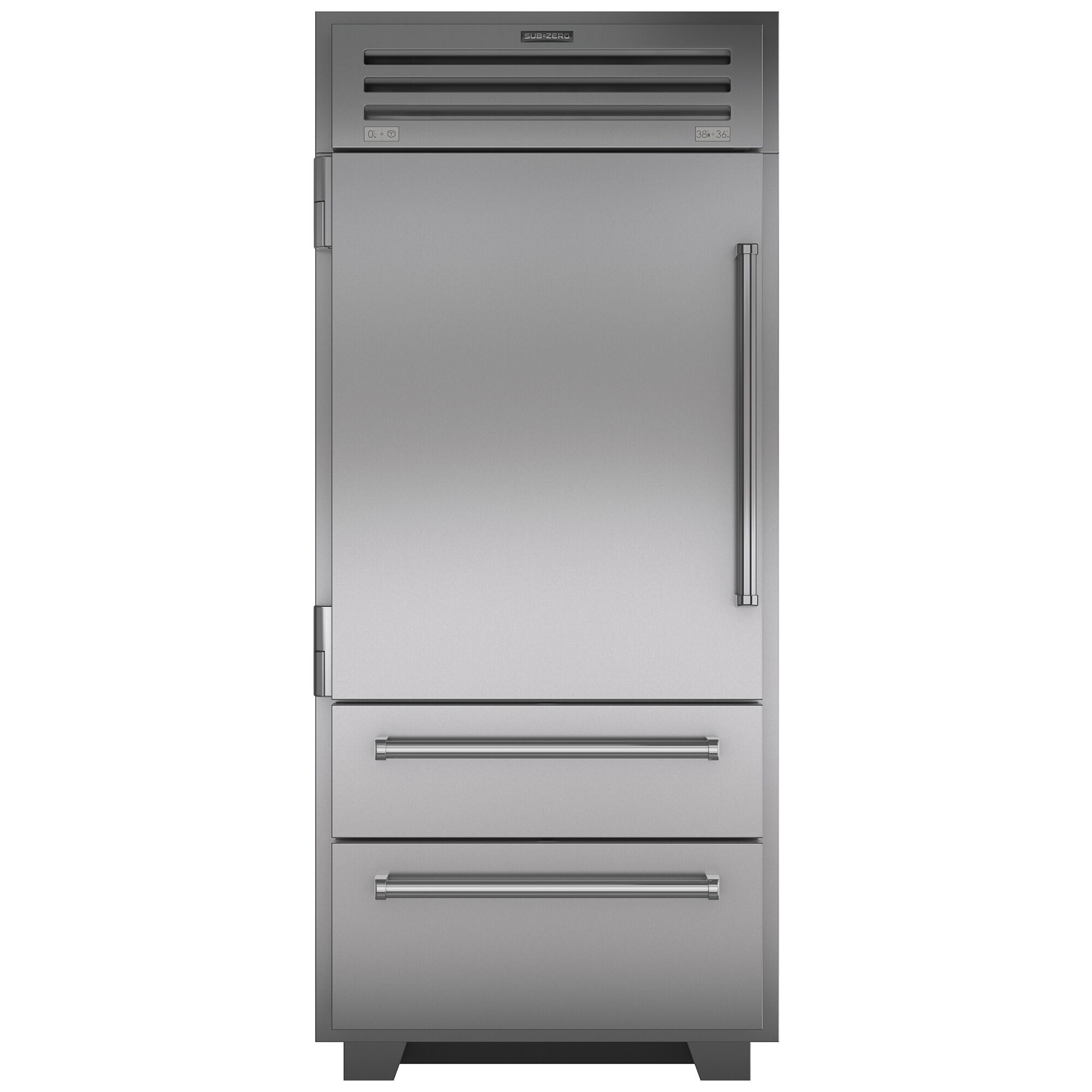 Sub-Zero PRO Series Built-In Bottom Freezer Refrigerator model PRO3650LH in Stainless Steel with Left Hinge