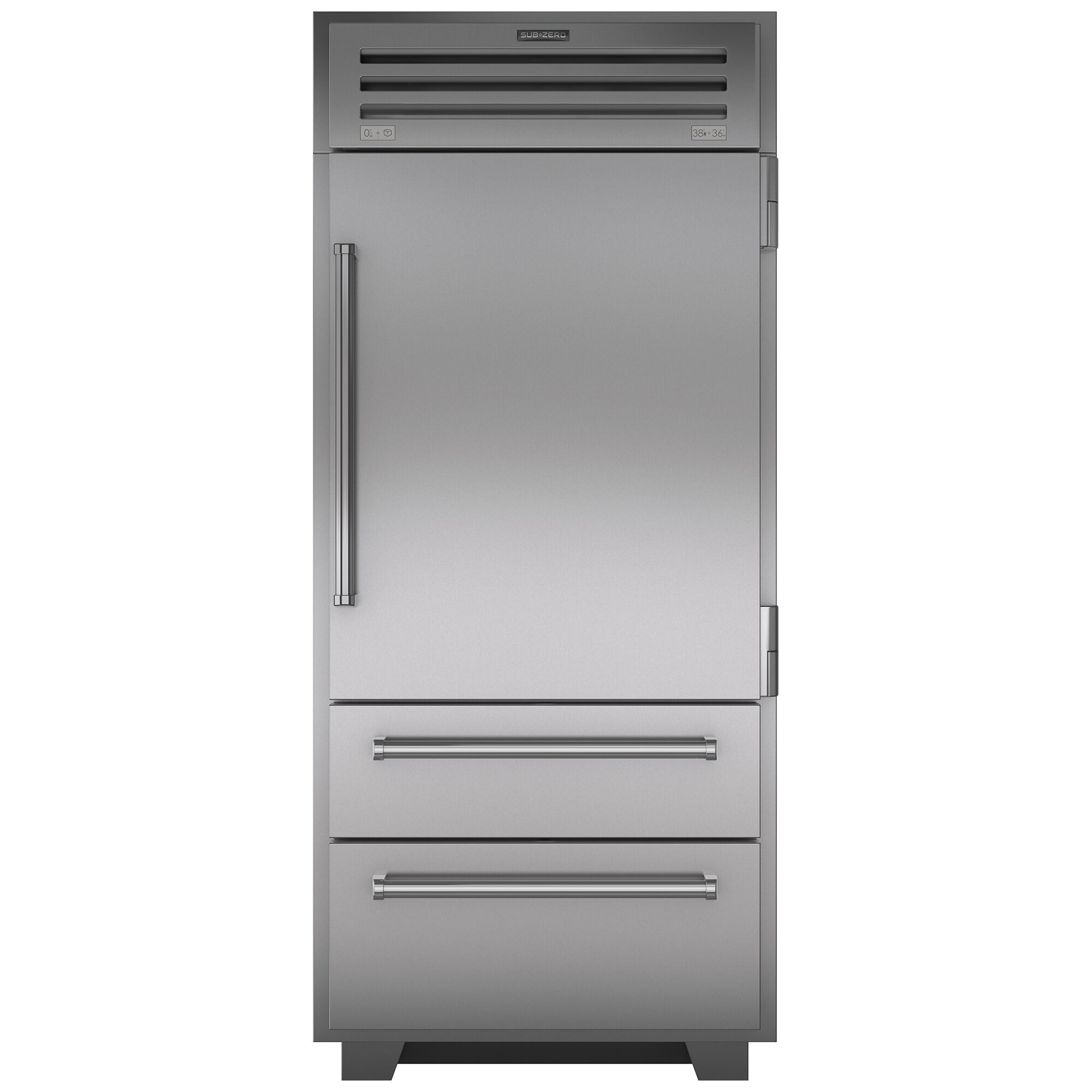 Sub-Zero PRO Series Built-In Bottom Freezer Refrigerator model PRO3650RH in Stainless Steel with Right Hinge