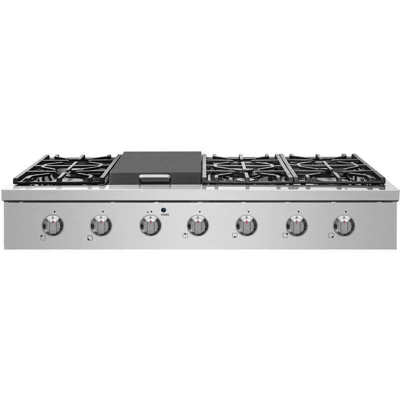 NXR SC Series SCT4811 48 in. Stainless Steel 6-Burner Gas Cooktop with Griddle