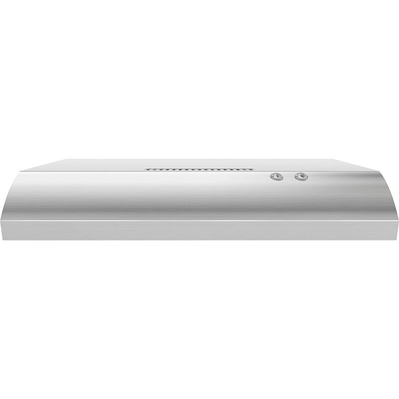 Whirlpool UXT4030ADS 30-inch under-cabinet range hood in stainless steel finish shown on white background.