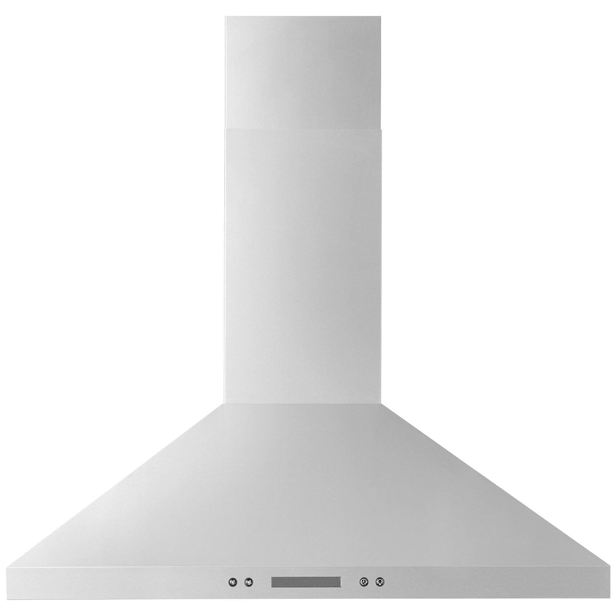 Whirlpool WVW93UC0LZ 30-inch chimney-style range hood in fingerprint-resistant stainless steel, shown on white background.