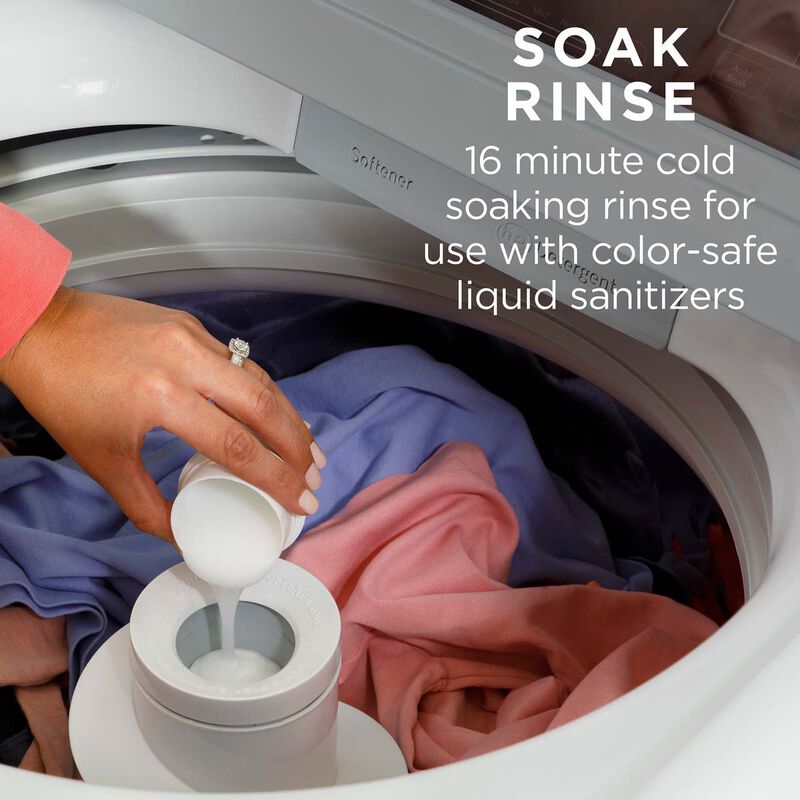 GE 27 in. 4.5 cu. ft. Top Load Washer with Agitator & Sanitize with Oxi - Diamond Grey, , hires