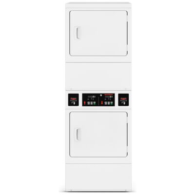 Speed Queen 27 in. 7.0 cu. ft. Commercial Stacked Gas Dryer - White | SSGNYFGS116T
