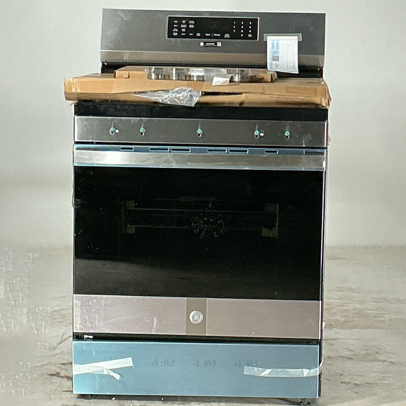 GE Profile 30 in. 5.3 cu. ft. Smart Air-Fry Standard Convection Gas Range with 5 Sealed Burners, Reversible Grill & Griddle - Fingerprint Resistant Stainless Steel (Open Box Good Condition), , hires