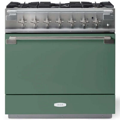 AGA Elise 36 in. 4.5 cu. ft. Dual Convection Dual Fuel Range with 5 Sealed Burners - Green | AEL361DFABMG