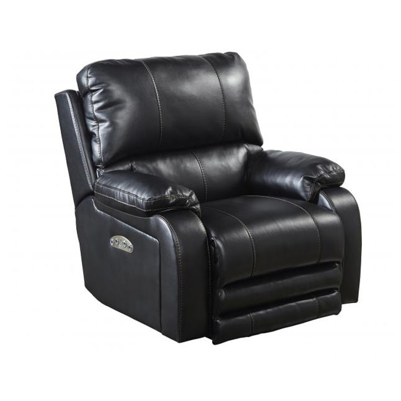 Catnapper Thornton Power Lay Flat Recliner with Power Headrest Black
