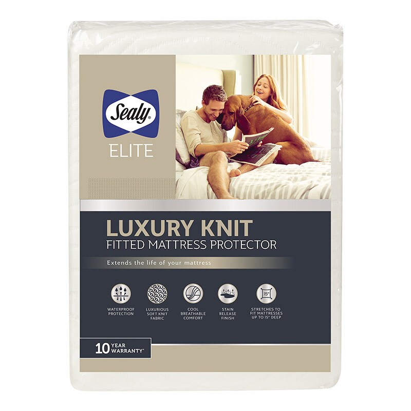 Sealy Luxury Knit Fitted King Mattress Protector 8416ATC