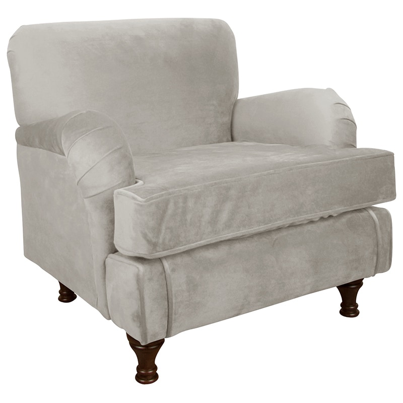 Skyline Furniture Kids Velvet Roll Arm Chair Light Grey