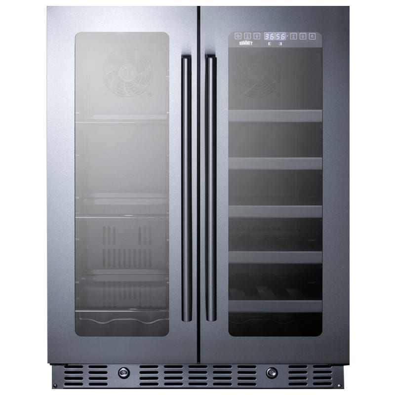 Summit 24" ADA Undercounter Wine and Beverage Cooler Black and Stainless Steel