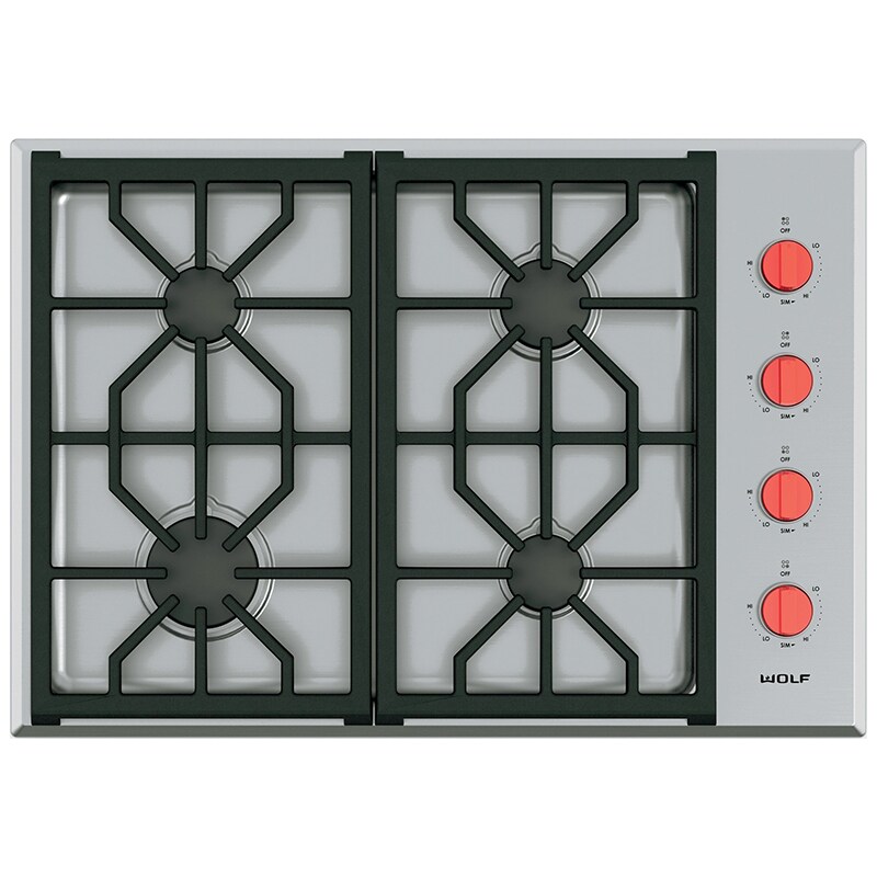 Wolf 30" Professional Gas Cooktop with 4 Burners Stainless Steel