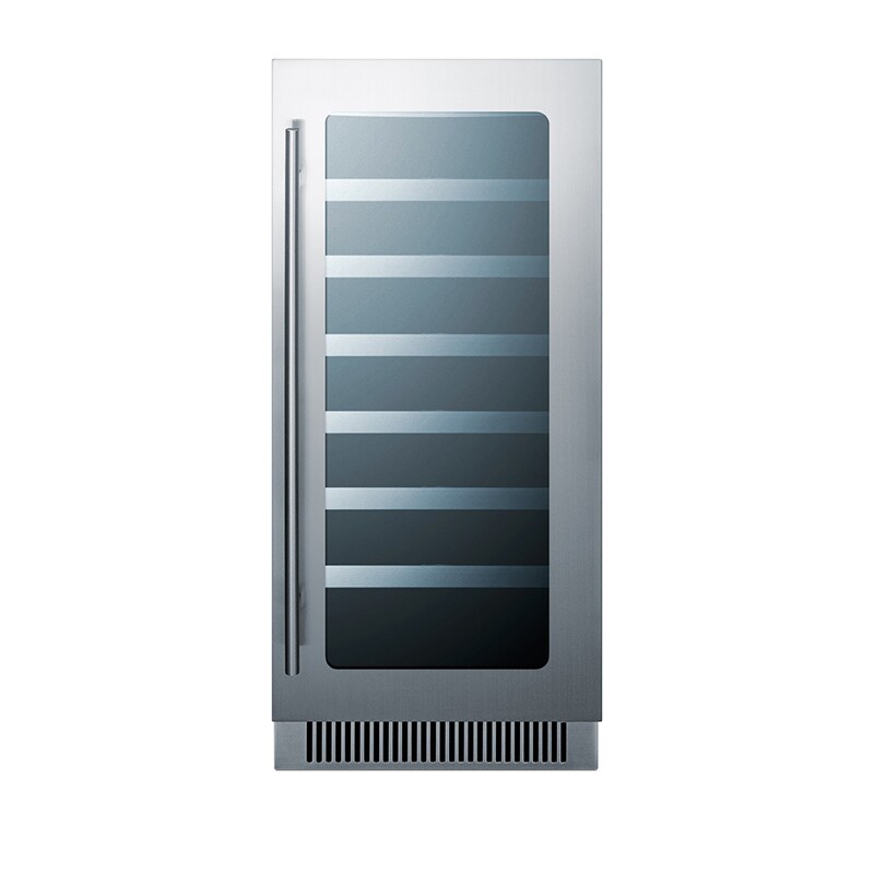 Summit Classic Collection 15" Built In Wine Cooler Stainless Steel with Black Sides