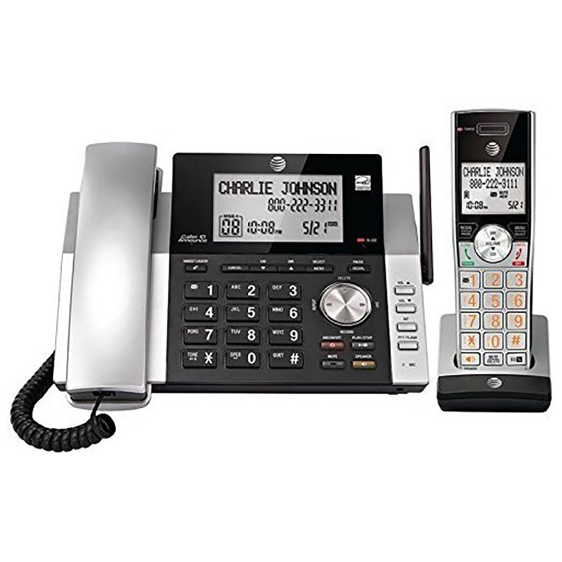 At T Dect 6 0 Expandable Corded Cordless Phone System With Digital