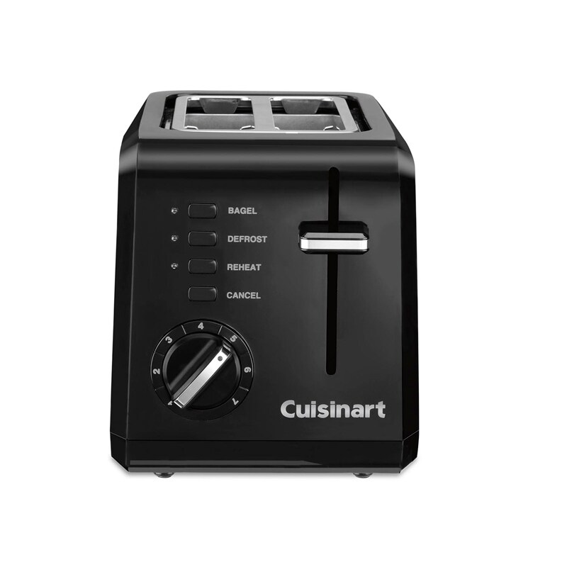 Cuisinart 2 Slice Compact Plastic Toaster Black CPT
