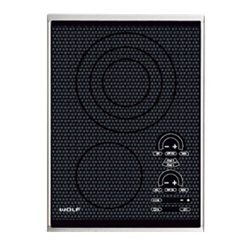 Wolf 15" Electric Cooktop Black with Stainless Steel