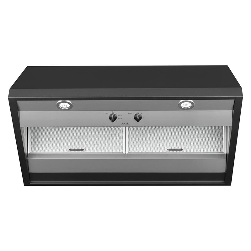 GE Cafe 36" Commercial Range Hood with 590 CFM Venting System Black CVW93613MDS