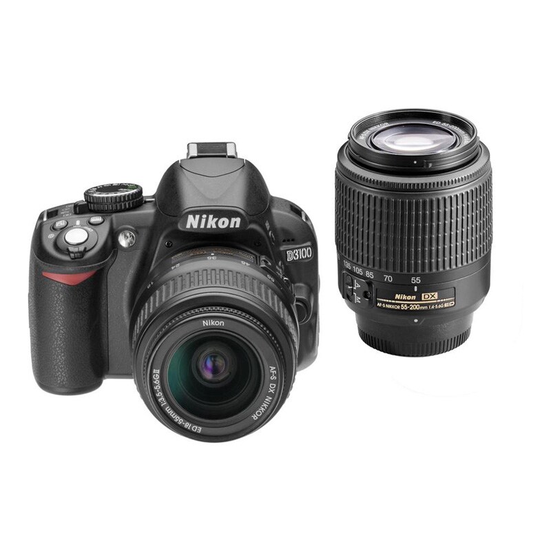 Nikon D3100 DSLR Digital Camera 2 Lens Kit with 1855mm & 55200mm