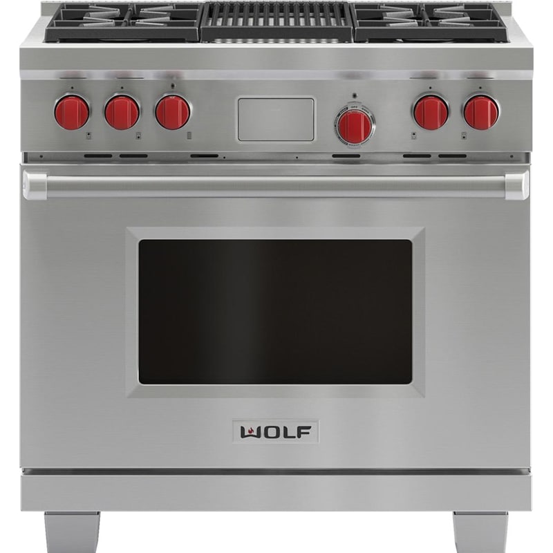 Wolf 36 4 Burner Free Standing Dual Fuel Range With Wolf 36 4 Burner Free Standing Dual Fuel Range With