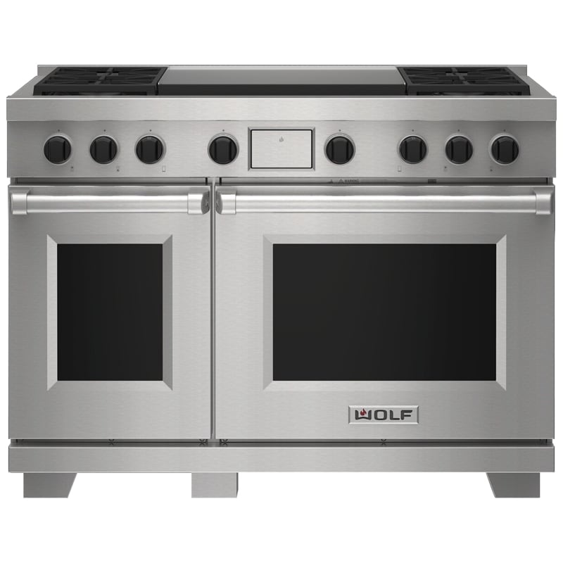 Wolf M Series 48" Freestanding Dual Fuel Smart Range with 4 Sealed