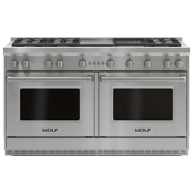 Wolf 60" 6Burner Free Standing Dual Fuel Range with Convection Oven