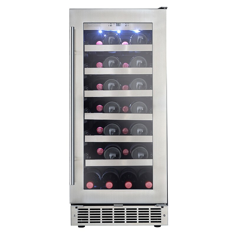 Danby Silhouette 15" 28 Bottle Wine Cooler Black And Stainless Steel
