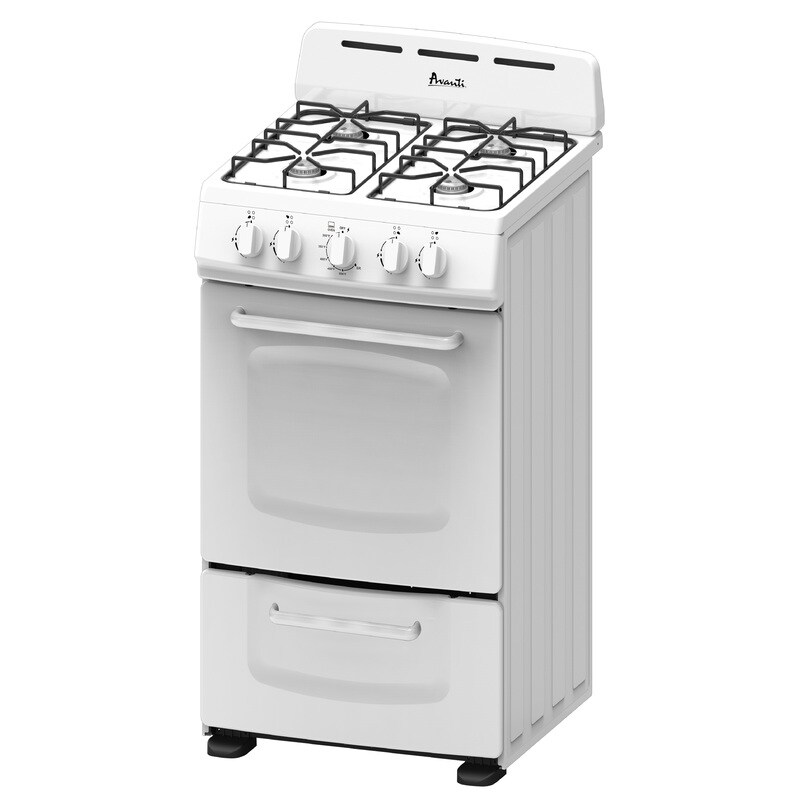 Avanti 20" Freestanding Gas Range with 4 Open Burners, 2.1 Cu. Ft