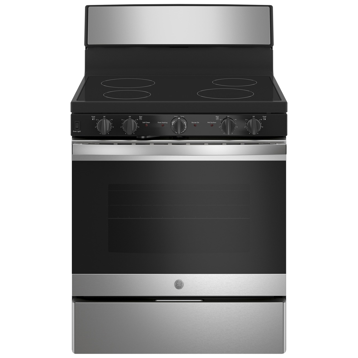 GE 30" Freestanding Electric Range with 4 Smoothtop Burners, 5.0 Cu. Ft. Single Oven & Storage