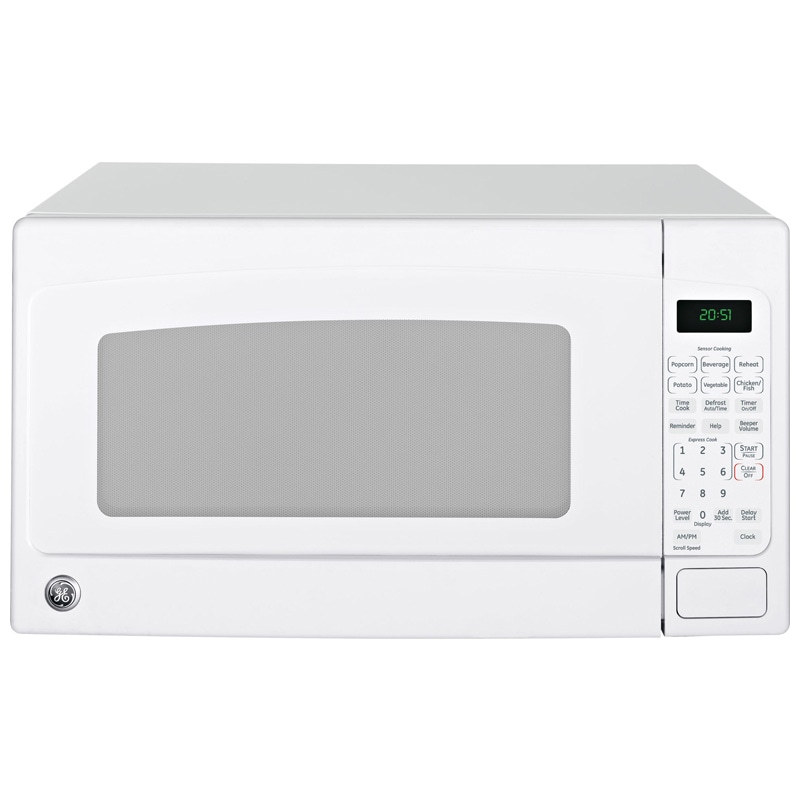 GE 24" 2.0 Cu. Ft. Countertop Microwave with 10 Power Levels & Sensor Cooking Control White