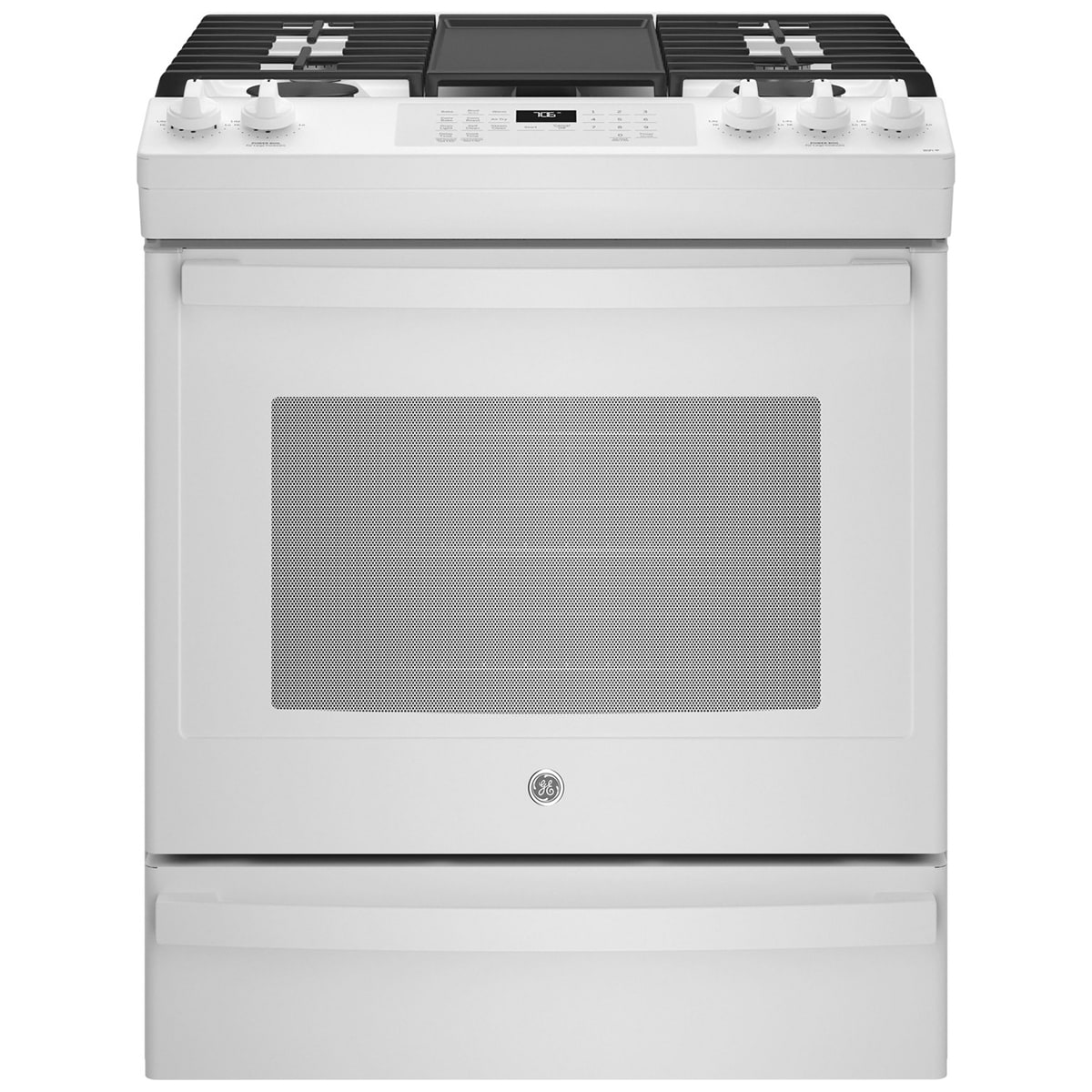 GE 30" SlideIn Gas Range with Air Fry White JGS760DPWW